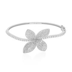 Bracelet papillon en or blanc 14 carats pavé de diamants naturels de 2,65 carats