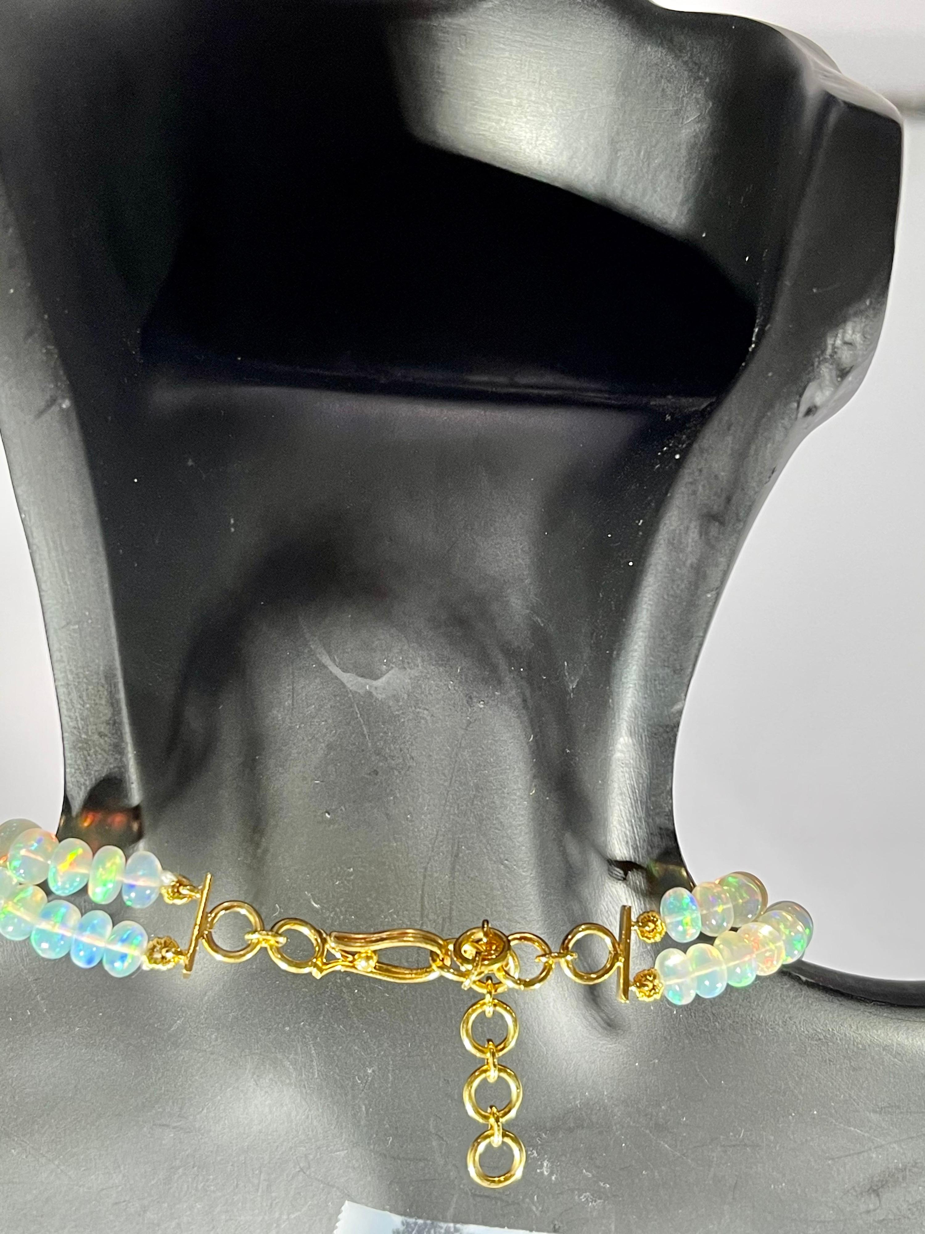 beaded opal necklace
