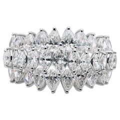 Natural 2.69 Carat SI/H Marquise Diamond Fine Cocktail Ring 18 Karat White Gold