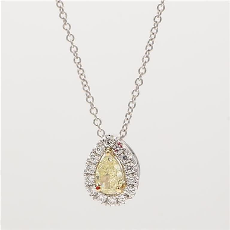 Rare pear-shape natural yellow surrounded by white diamonds. This pendant is designed to be placed in a simple setting. Can be used as a drop pendant or in addition to your collection of jewels.

Total Weight: .41cts

Centerstone Measurements: