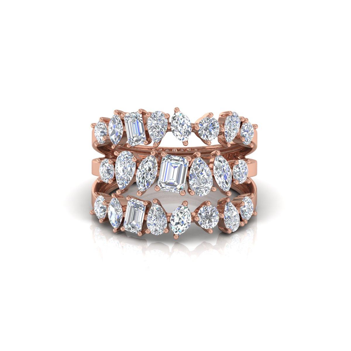 En vente :  Nature 2.75 Carat Diamond Cocktail Band Ring 18k Rose Gold Engagement Gift 2