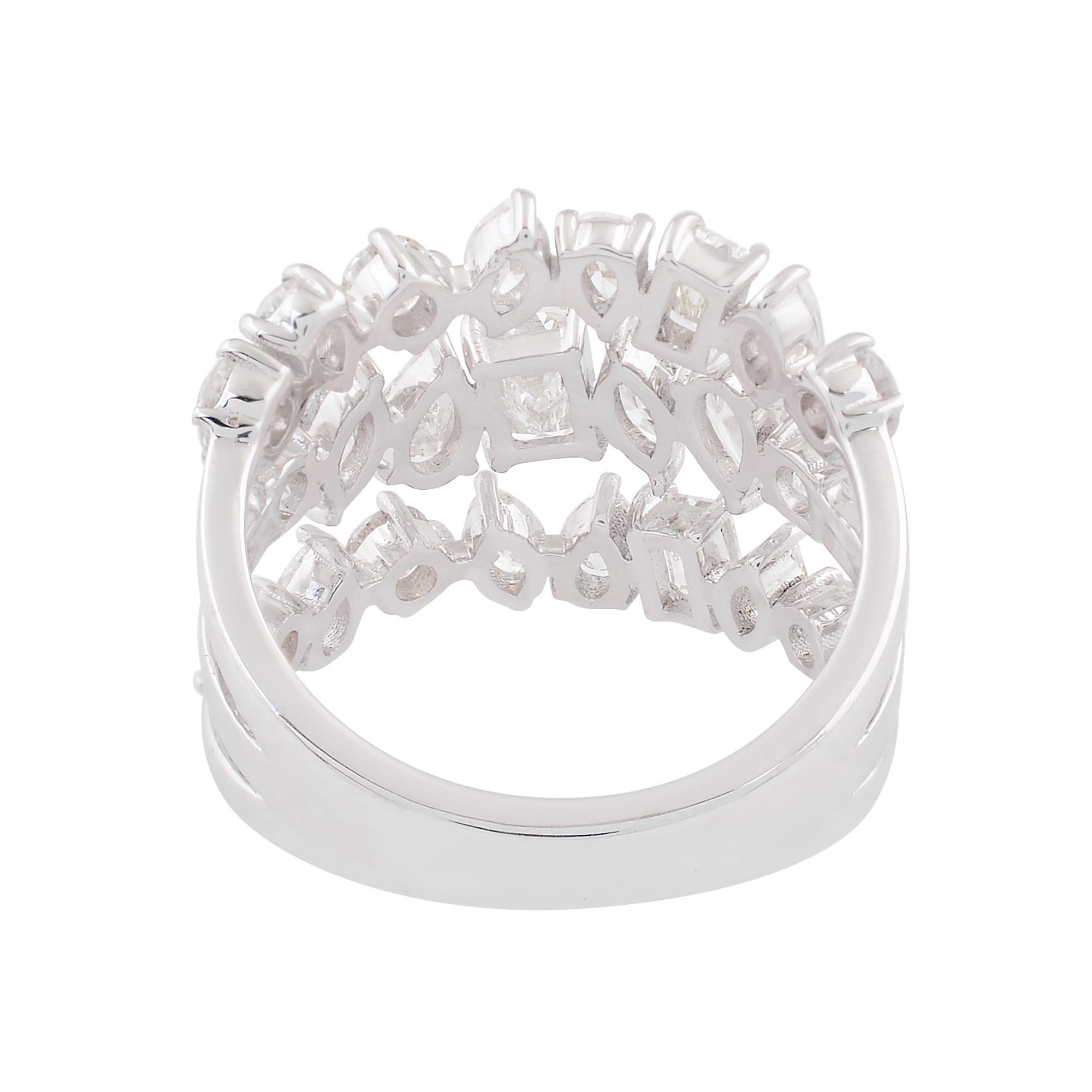 For Sale:  Natural 2.75 Carat Diamond Cocktail Band Ring 18k White Gold Engagement Gift 3
