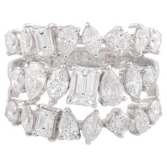 Natural 2.75 Carat Diamond Cocktail Band Ring 18k White Gold Engagement Gift