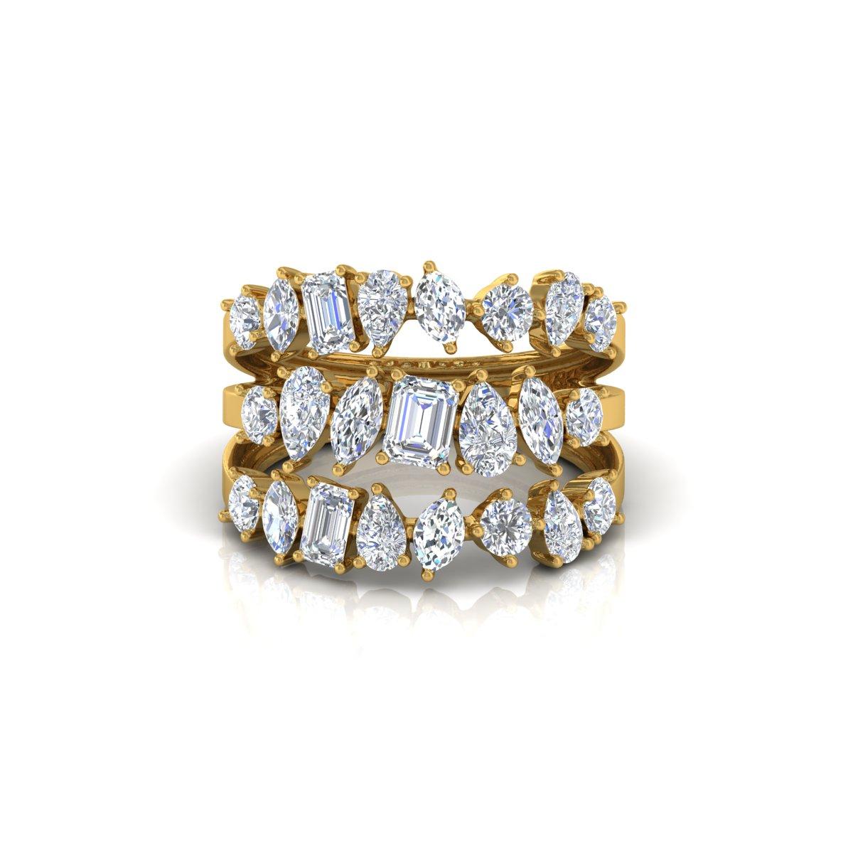 For Sale:  Natural 2.75 Carat Diamond Cocktail Band Ring 18k Yellow Gold Engagement Gift 4