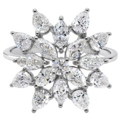 Natürlicher 2,75 Karat SI Reinheit HI Farbe Diamantring 14 Karat Weißgold Schmuck