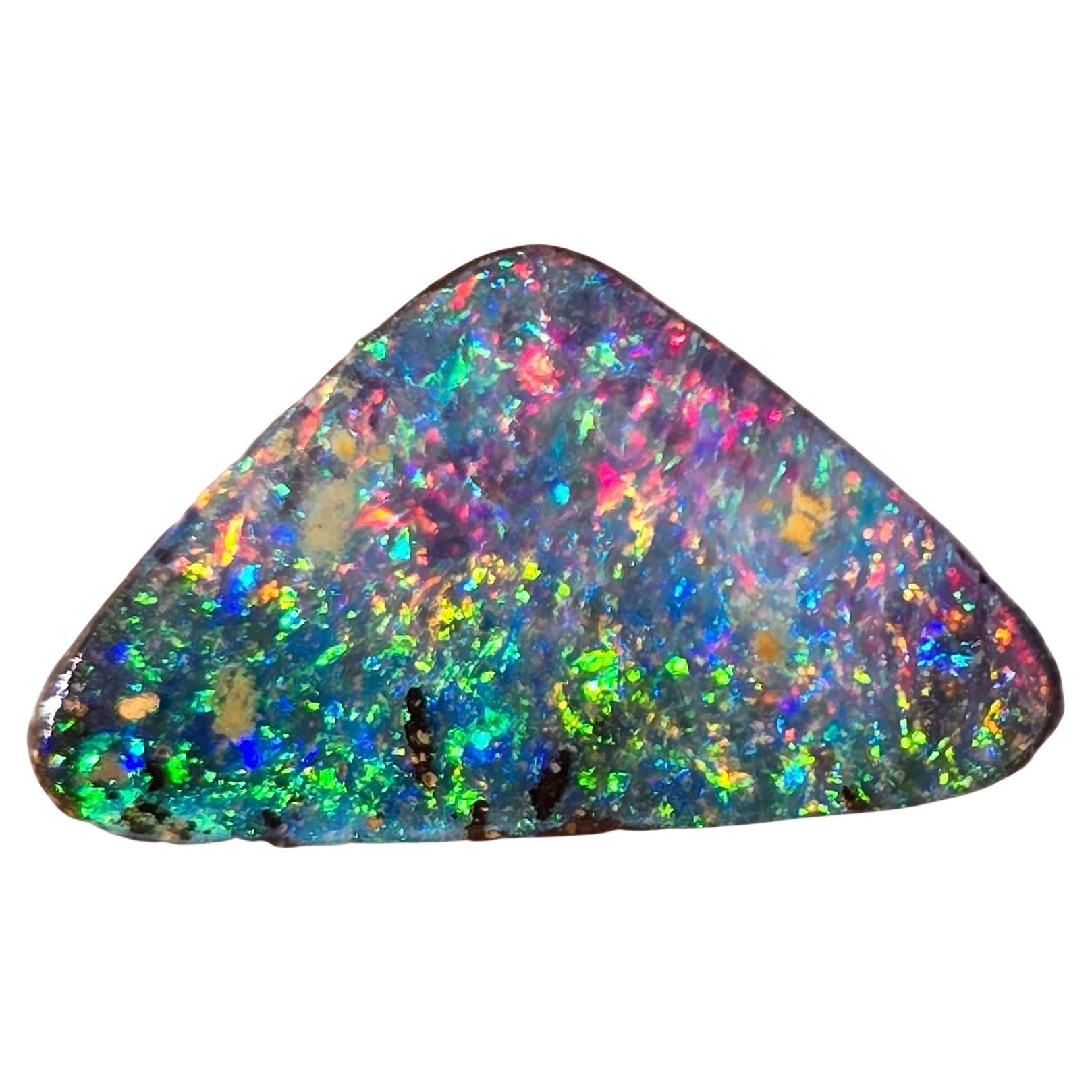 Natural 2.75 Ct Australian green and pink black boulder opal mined by Sue Cooper