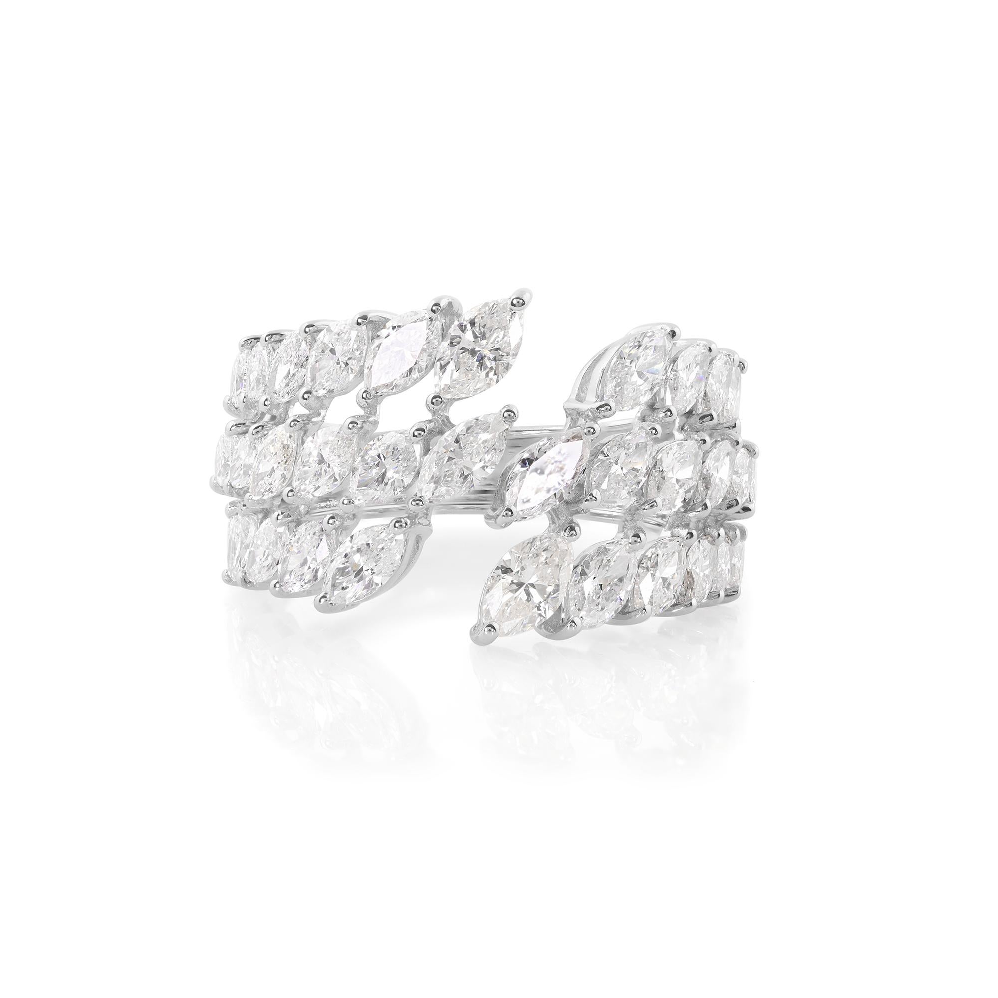 Anello da polso con diamante marquise naturale da 2,77 carati in oro bianco 14 carati Gioielli di qualità