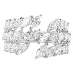 Anello da polso con diamante marquise naturale da 2,77 carati in oro bianco 18 carati Gioielli di pregio