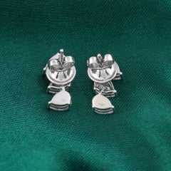 Natürliche 2,77 Karat SI Reinheit HI Farbe Birne Diamant Ohrringe 18 Karat Weißgold