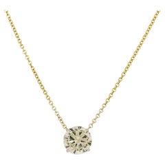 Natural 2.79 Carat Round Brilliant Diamond 14-Karat Floating Necklace In Stock