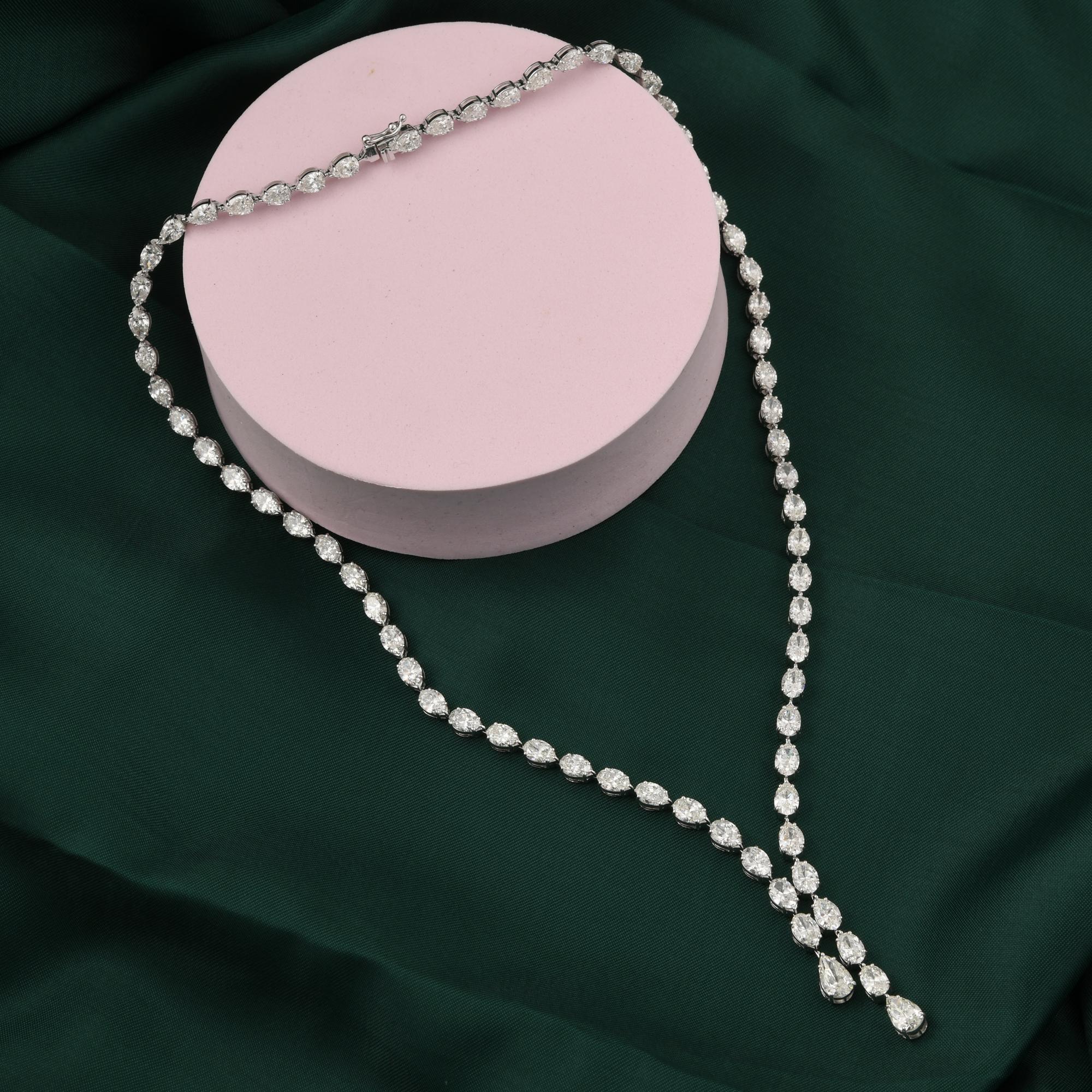 Natürliche 28,23 Karat SI/H Diamant Choker Halskette 18 Karat Weißgold Schmuck (Moderne) im Angebot