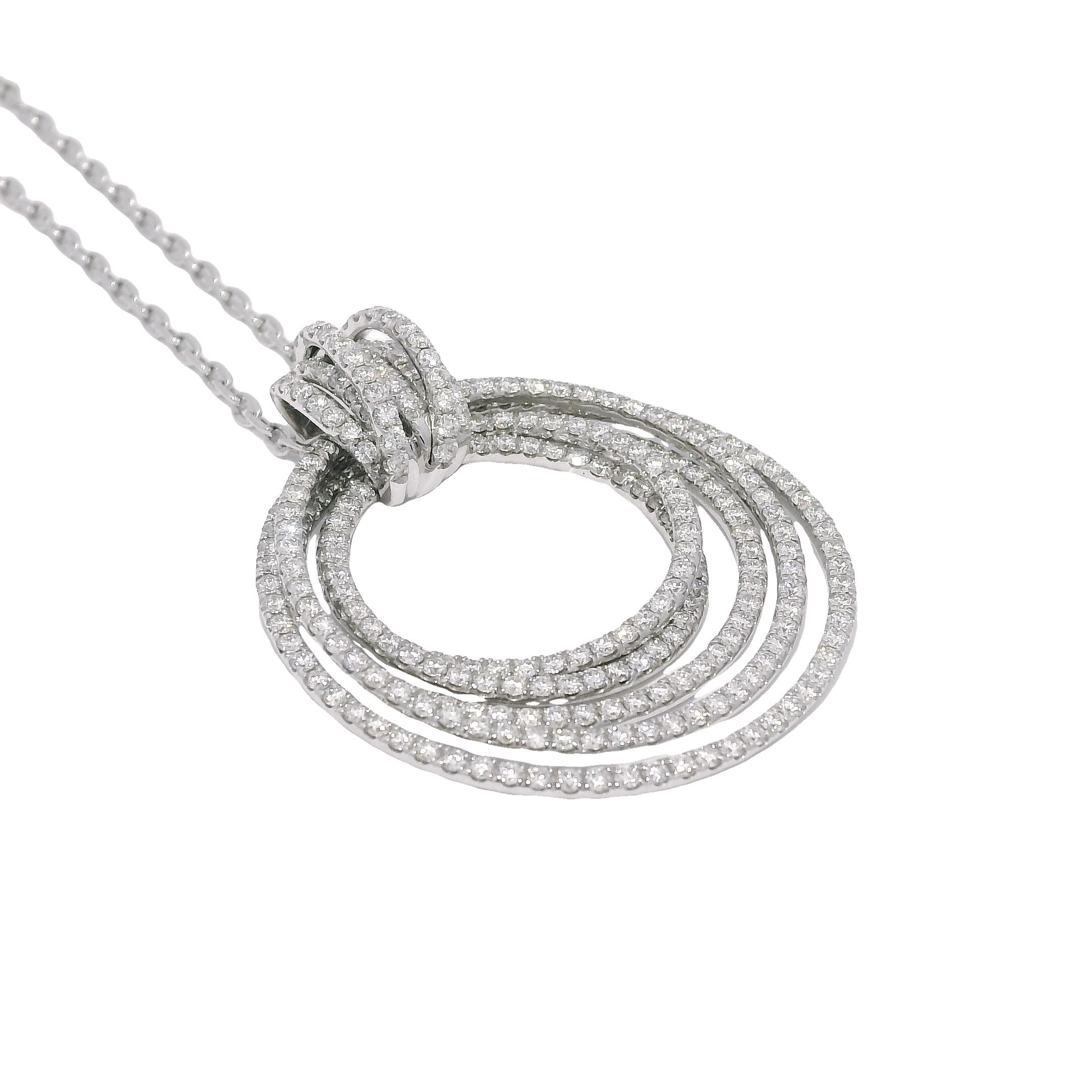 Collana a nodi multipli con diamante naturale da 2,85 carati 18 carati In magazzino in vendita 4