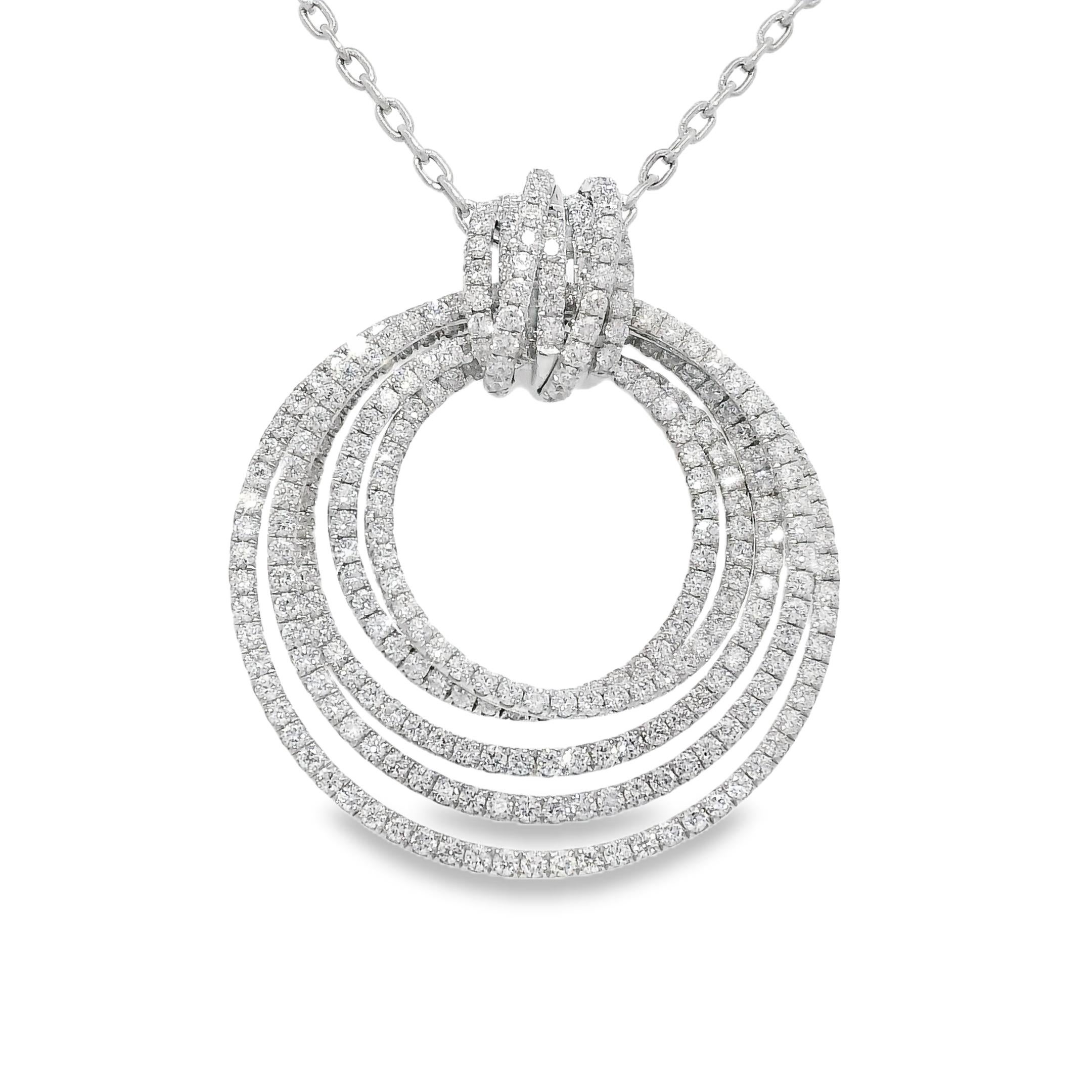 Moderno Collana a nodi multipli con diamante naturale da 2,85 carati 18 carati In magazzino in vendita