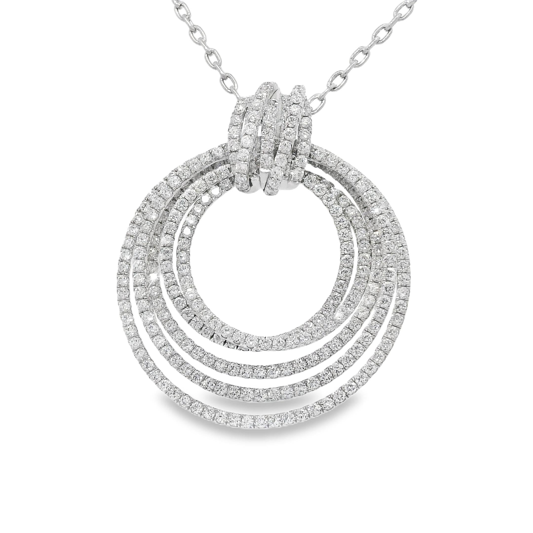 Collana a nodi multipli con diamante naturale da 2,85 carati 18 carati In magazzino In condizioni ottime in vendita a Boca Raton, FL