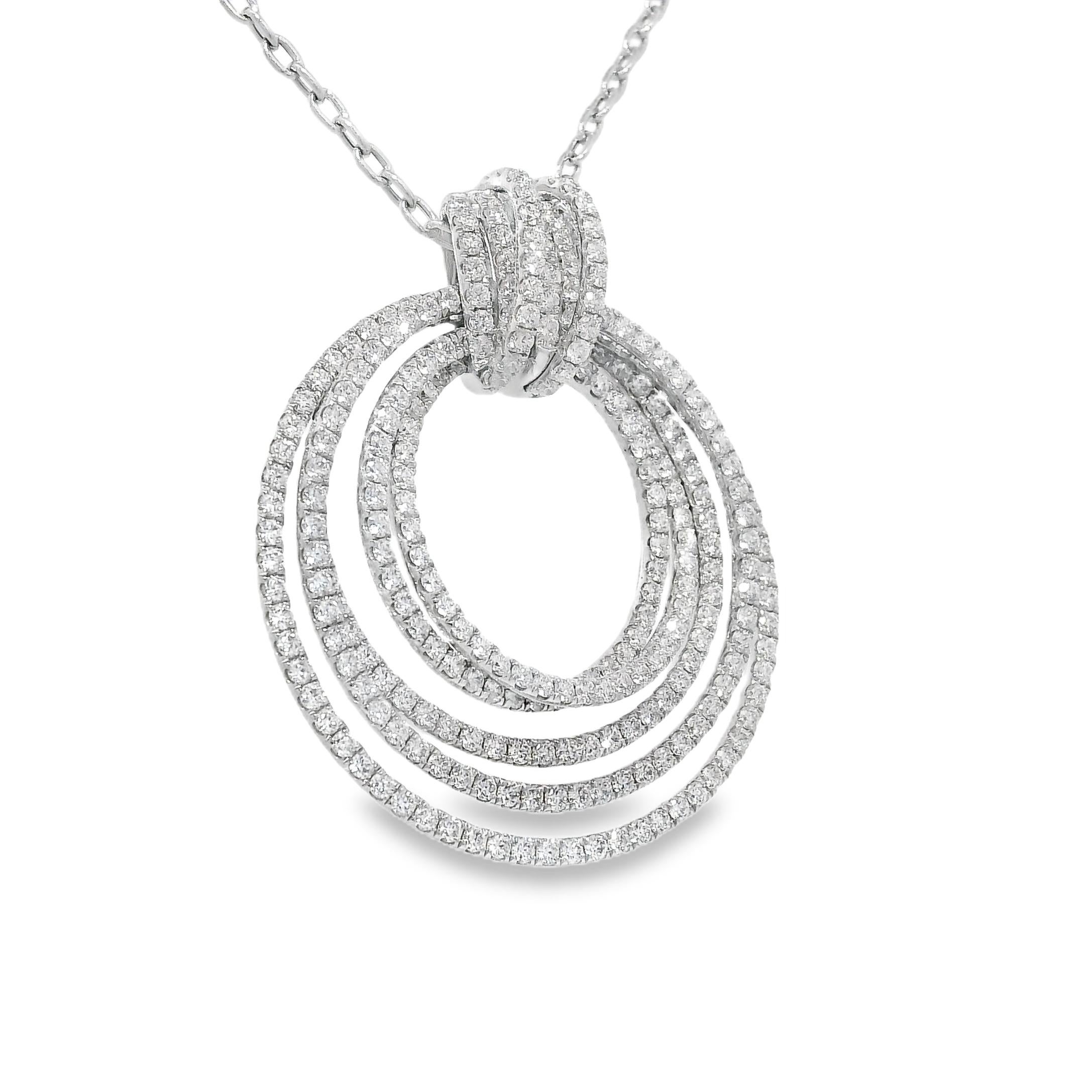 Collana a nodi multipli con diamante naturale da 2,85 carati 18 carati In magazzino in vendita 1