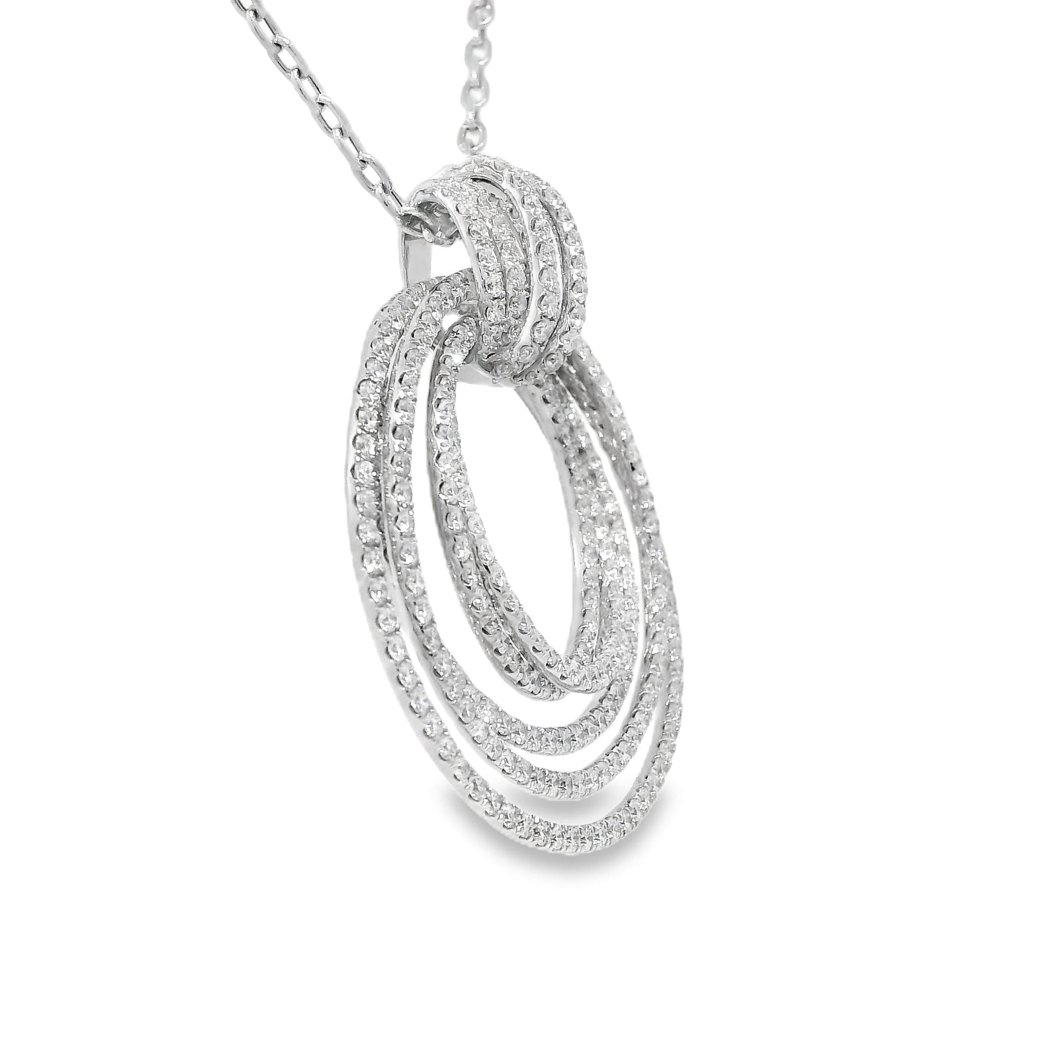 Collana a nodi multipli con diamante naturale da 2,85 carati 18 carati In magazzino in vendita 2