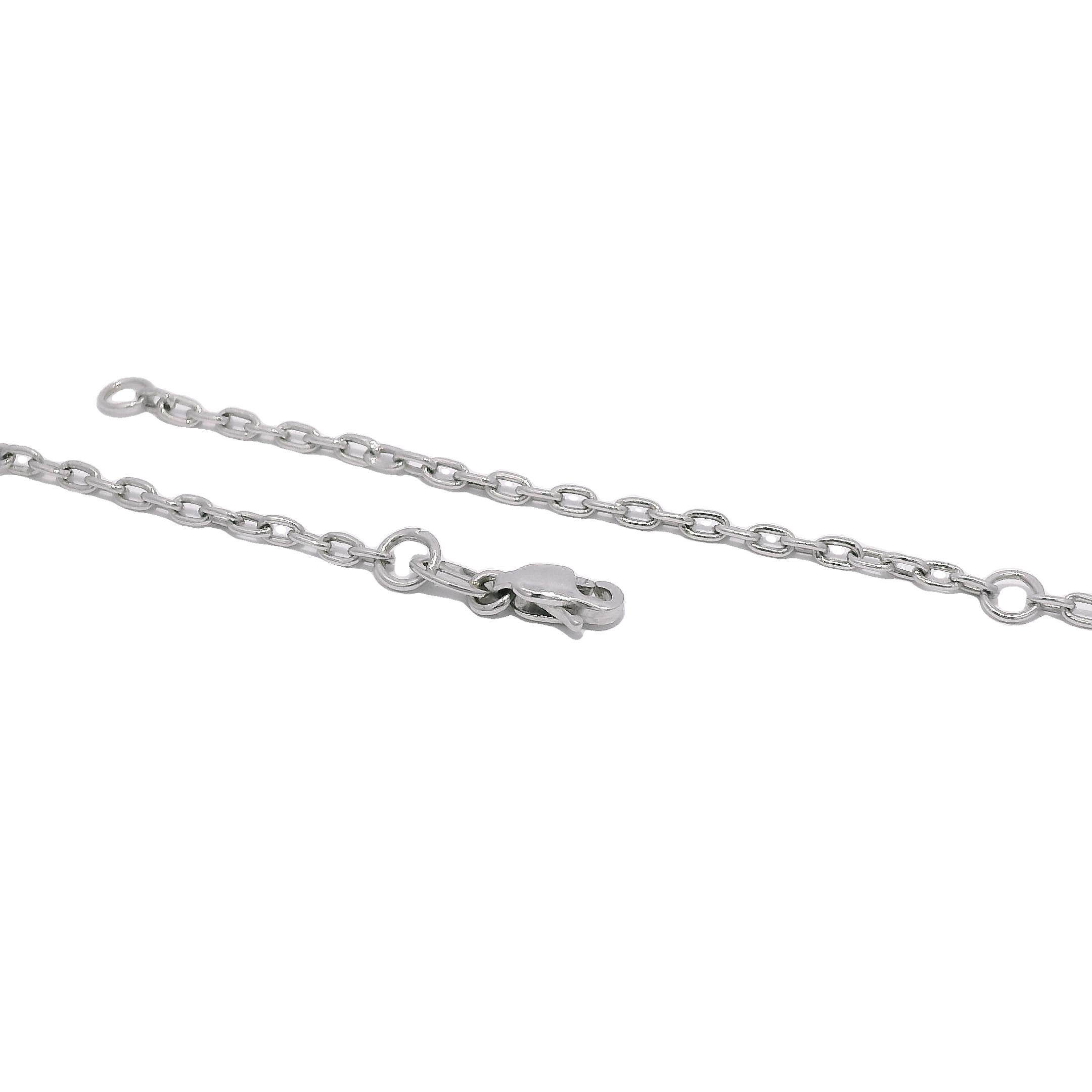 Collana a nodi multipli con diamante naturale da 2,85 carati 18 carati In magazzino in vendita 3