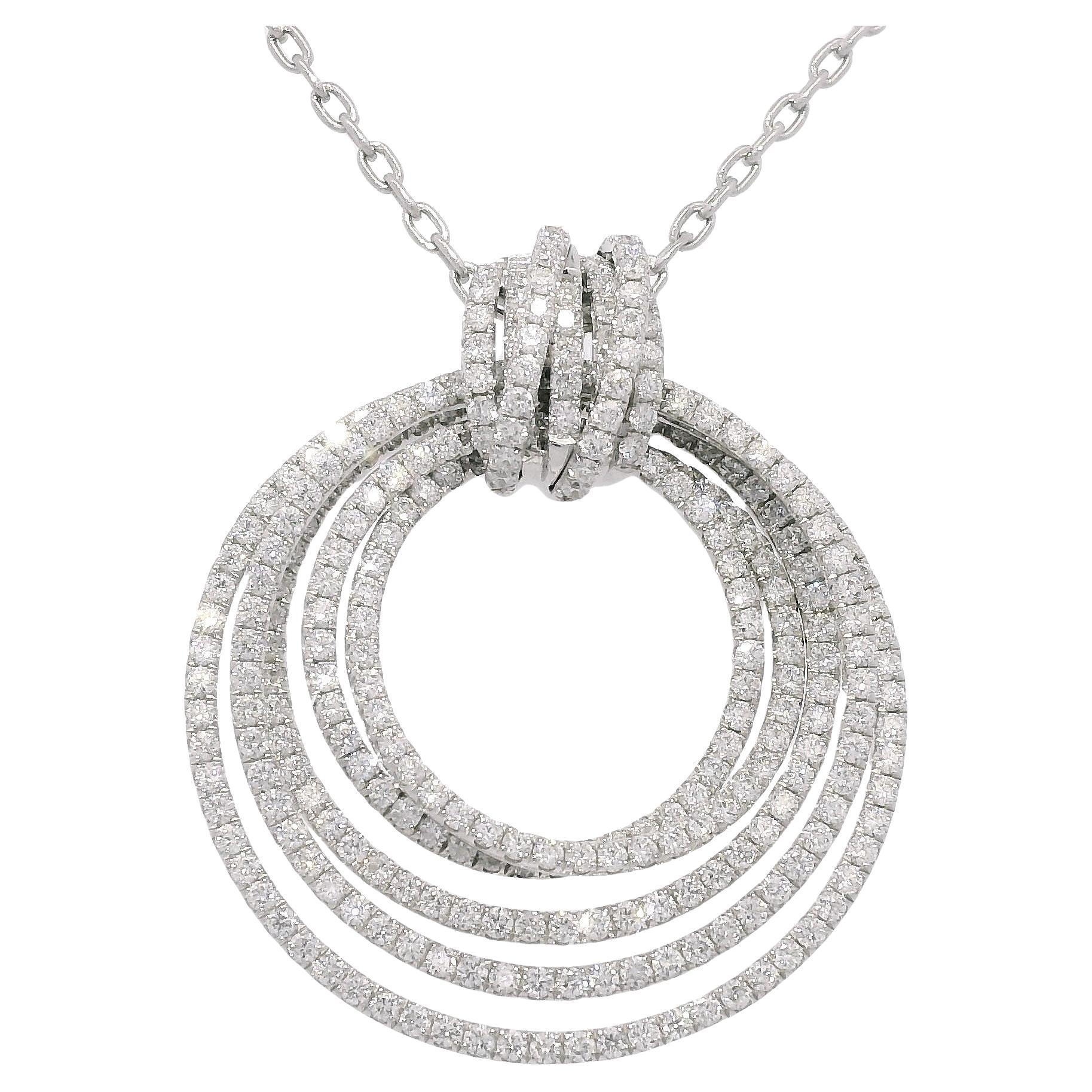Collana a nodi multipli con diamante naturale da 2,85 carati 18 carati In magazzino in vendita