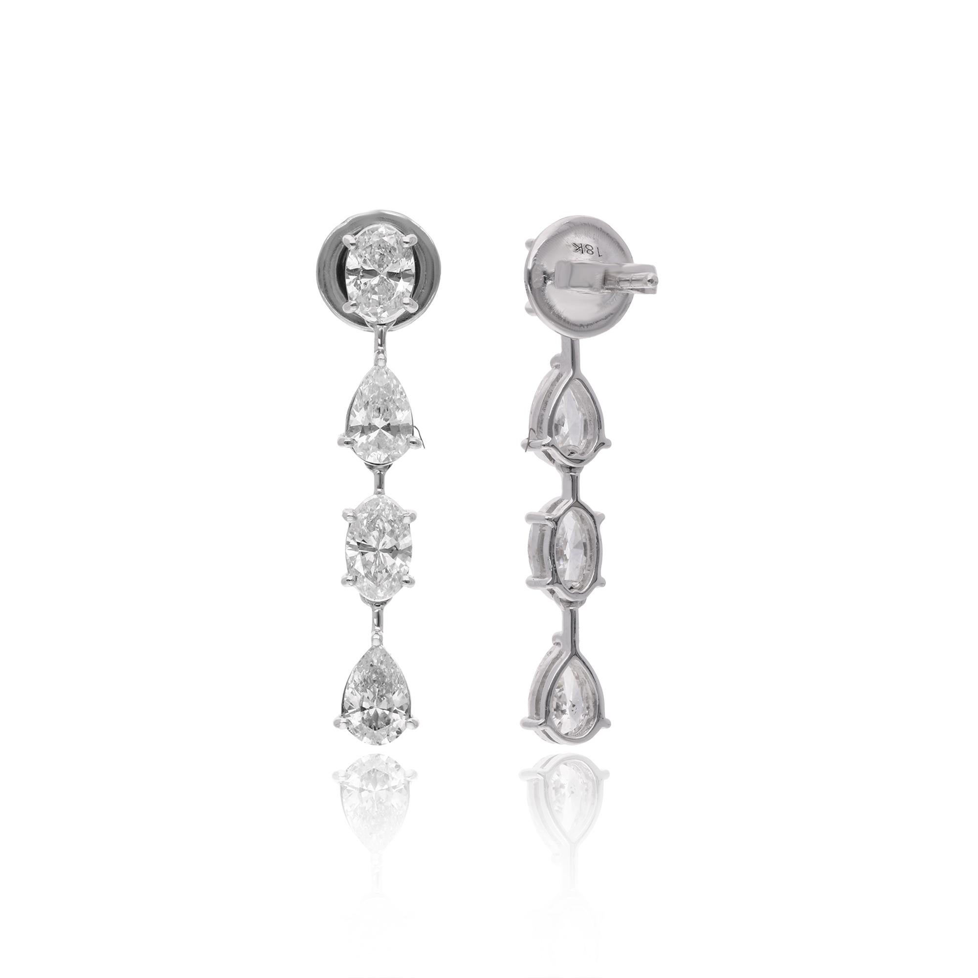 Ottieni questi esotici e trendy orecchini in oro bianco 18k tempestati di diamanti che ti daranno un look di classe. Sfoggia il tuo stile e la tua moda con questo splendido ornamento.

✧✧Benvenuti nel nostro negozio Spectrum Jewels