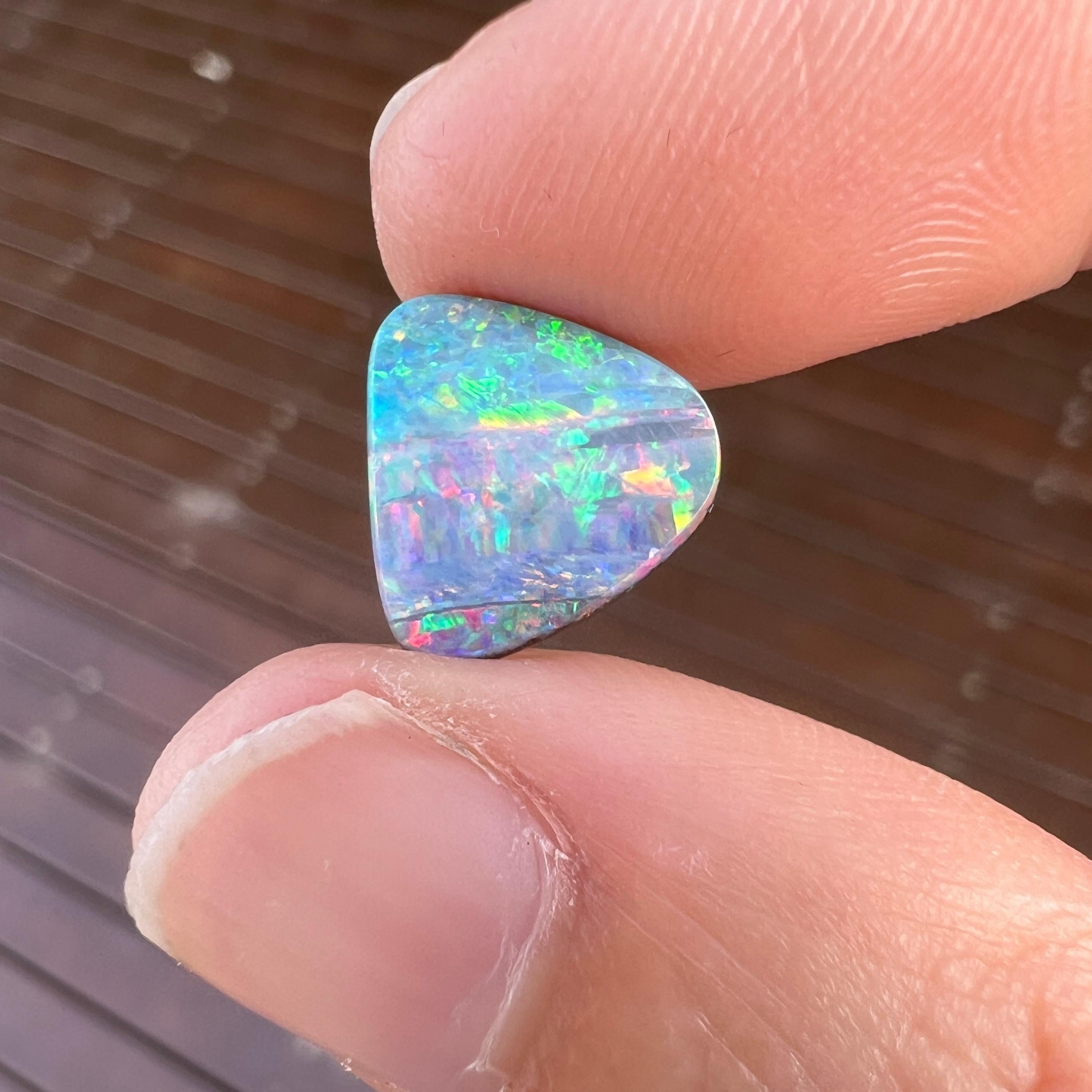 Women's Natural 2.85 Ct Australian boulder opal mined by Sue Cooper For Sale
