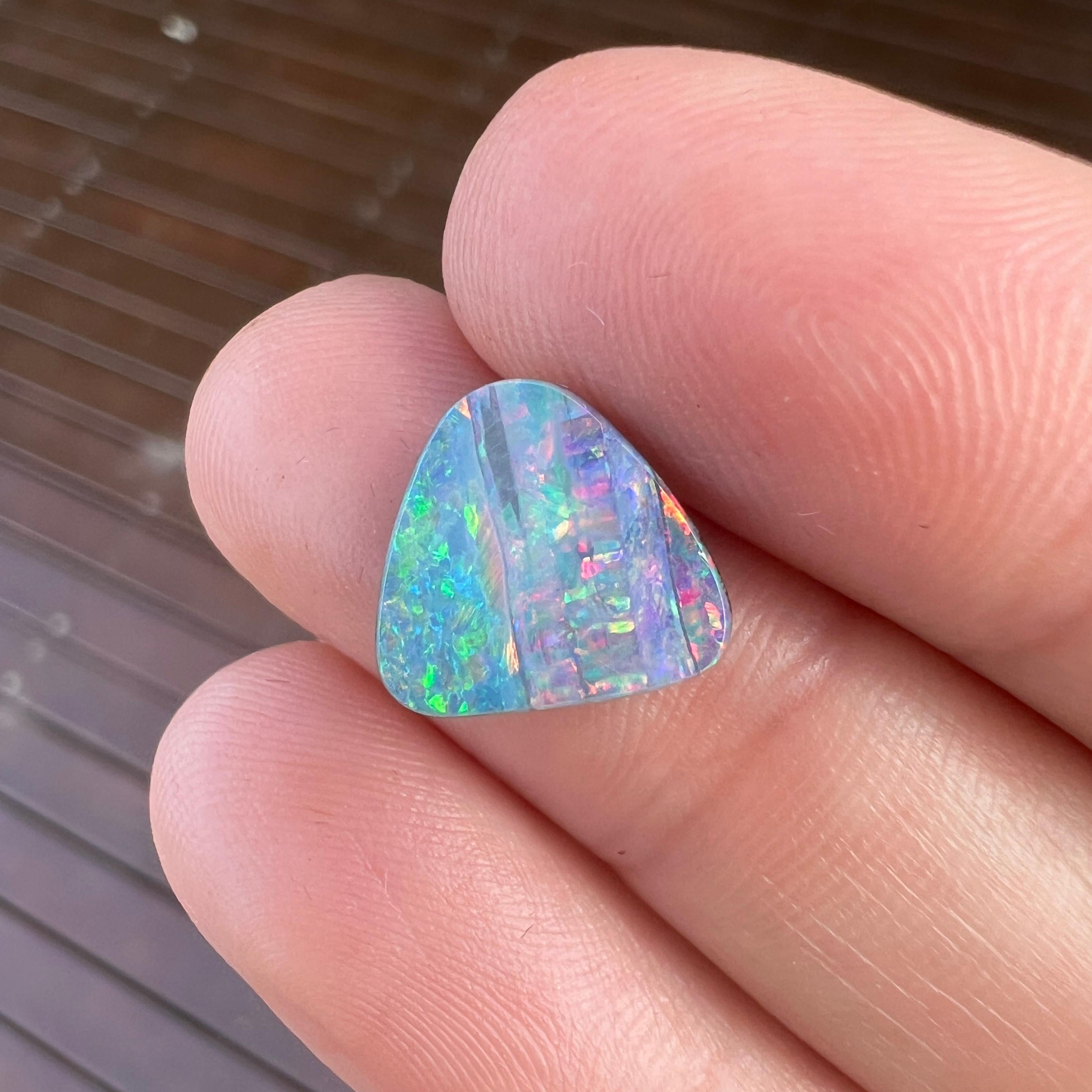Natural 2.85 Ct Australian boulder opal mined by Sue Cooper For Sale 1