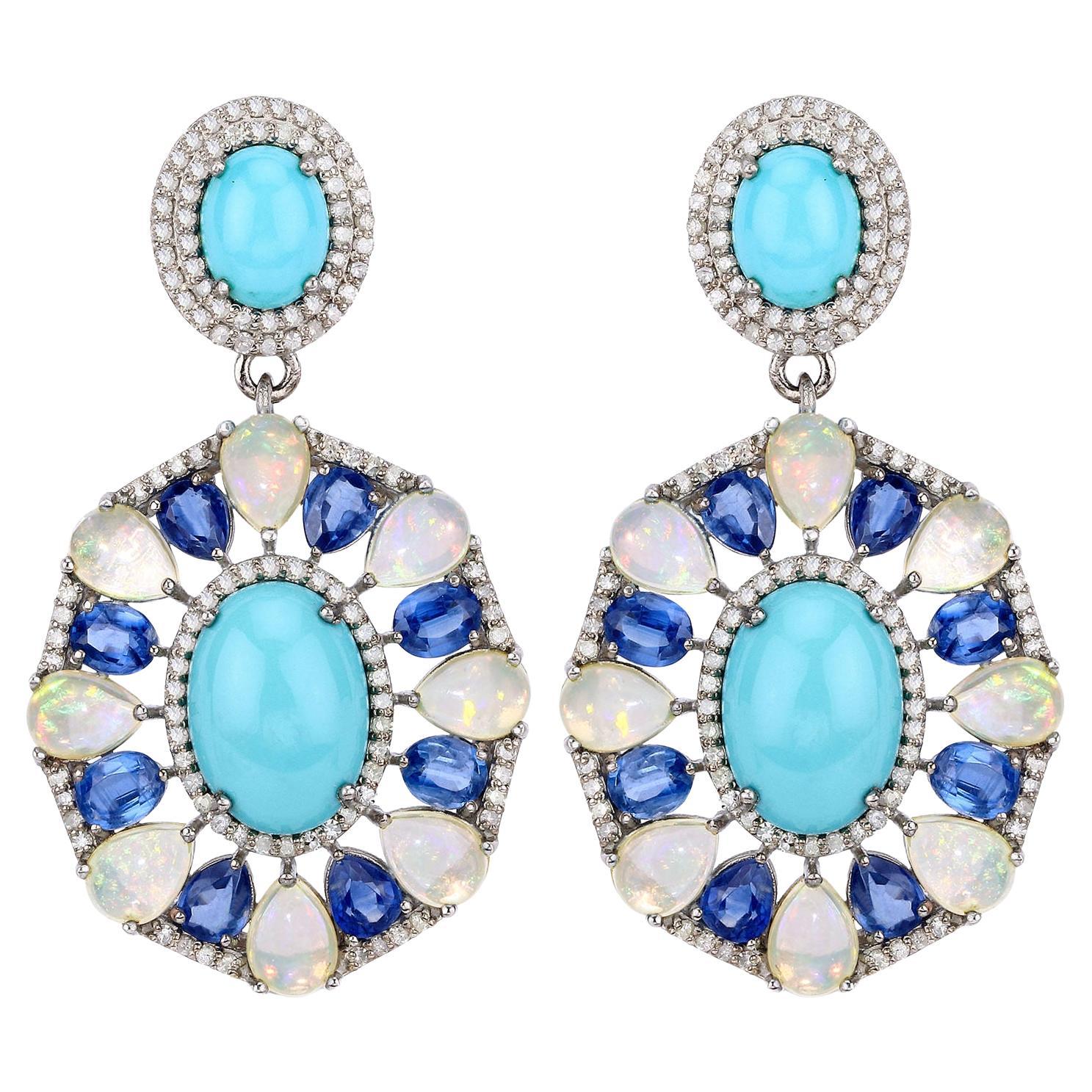 Bulgari Allegra Pearl Diamond Multicolor Gemstone Gold Earrings at