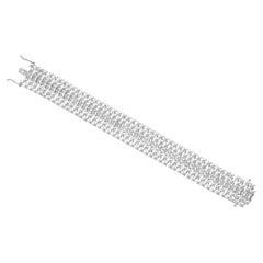 Natural 29.21 Carat SI/H Mixed Diamond Bracelet 14 Karat White Gold Jewelry