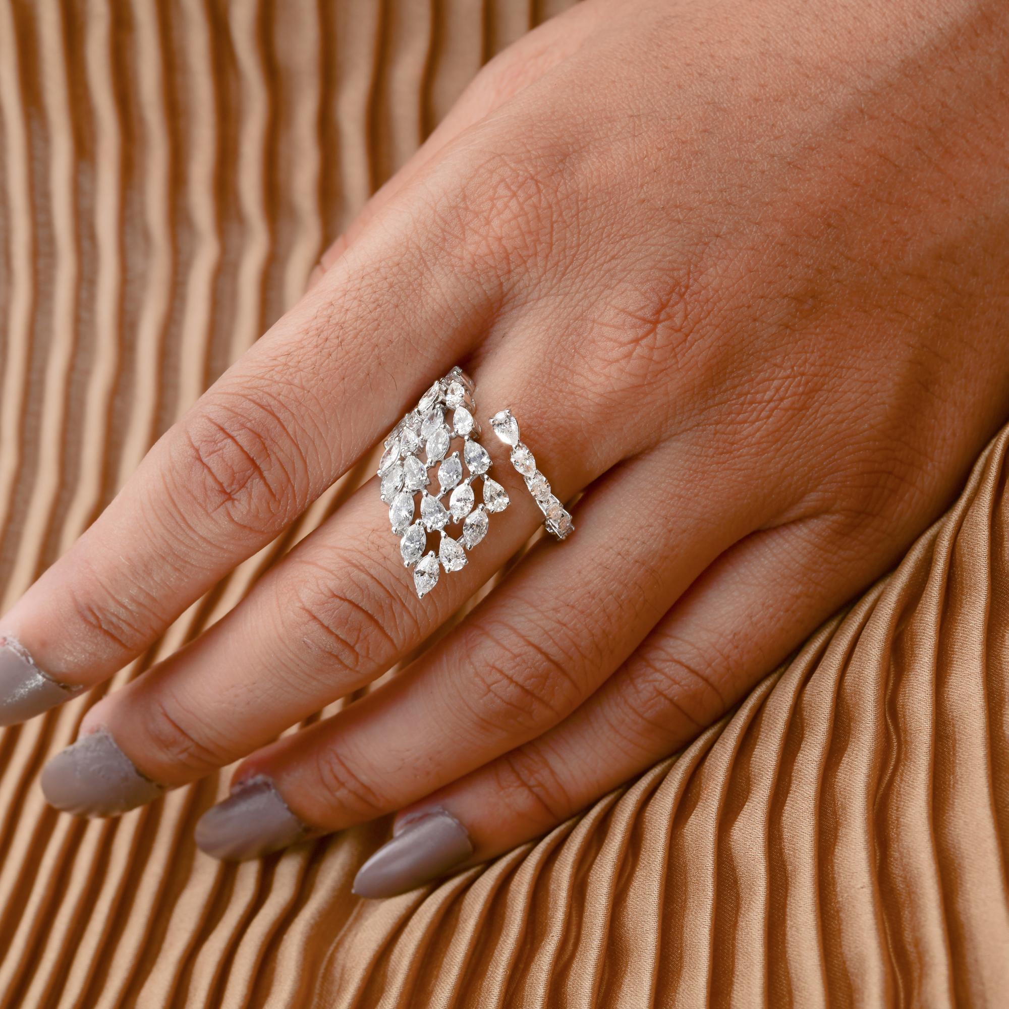 Natürlicher 2,95 Karat SI Reinheit HI Farbe Diamantring 18 Karat Weißgold Schmuckschmuck (Moderne) im Angebot