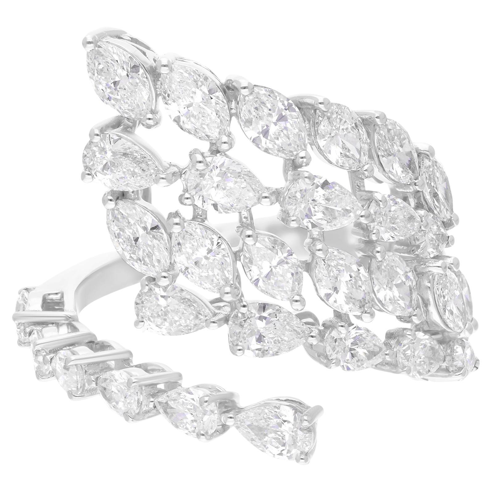 Anello con diamante naturale da 2,95 carati SI Clarity HI Color Gioielli in oro bianco 18 carati