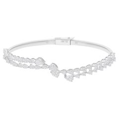 Bracciale con diamanti naturali a pera da 2,95 carati SI/H Gioielli in oro bianco 18 carati