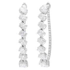 Natural 2.96 Carat SI/H Multi Brilliant Cut Diamond Earrings 18 Karat White Gold