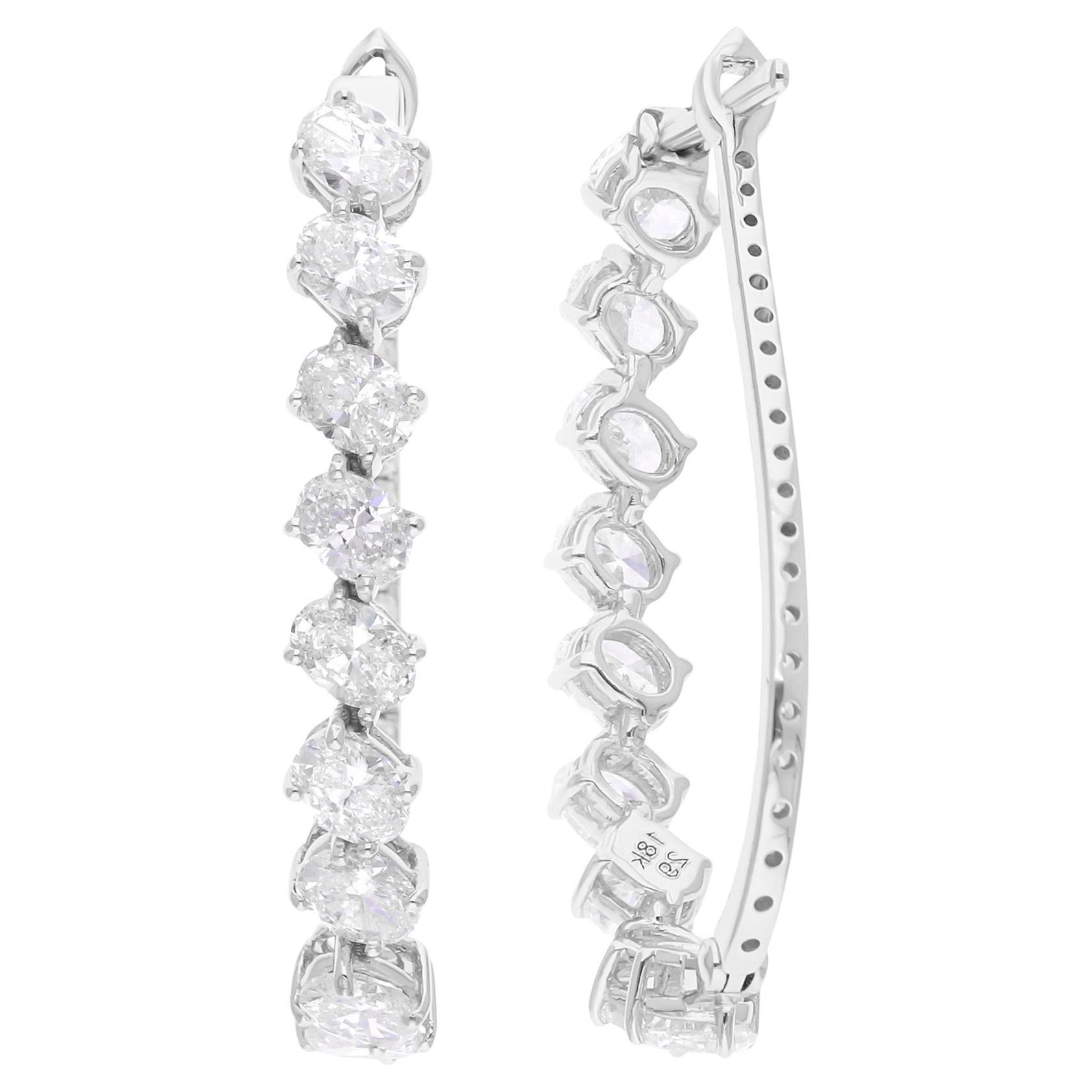Natural 2.96 Carat SI/H Multi Brilliant Cut Diamond Earrings 18 Karat White Gold