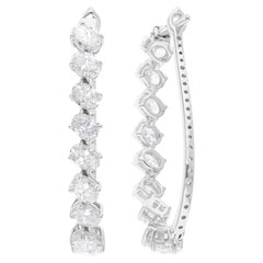 Natural 2.96 Carat SI/H Multi Brilliant Cut Diamond Earrings 18 Karat White Gold