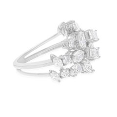 Natural 2.96 Carat SI/H Pear Round Emerald Cut Diamond Ring 14 Karat White Gold