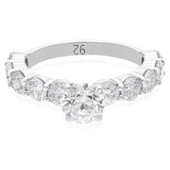 Bague en or blanc 14 carats avec diamant naturel de 2,98 carats de pureté SI de couleur hi-colore