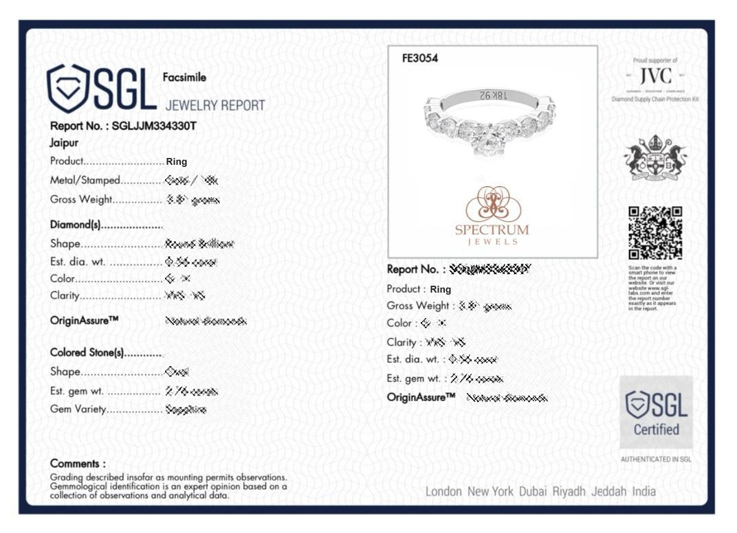 Natural 2.98 Carat SI Clarity HI Color Diamond Ring 18 Karat White Gold Jewelry For Sale 1