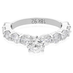 Anello con diamante naturale da 2,98 carati SI Clarity HI Color Gioielli in oro bianco 18 carati
