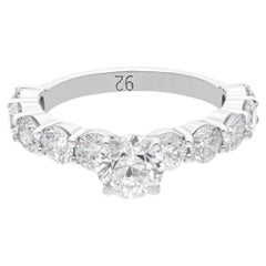 Natural 2.98 Carat SI Clarity HI Color Diamond Ring 18 Karat White Gold Jewelry