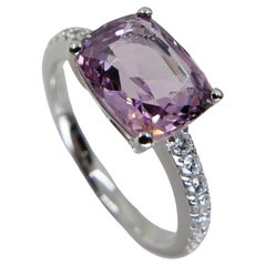 Natürlicher 2,99 Karat rosa Spinell und Diamant Cocktail-Ring aus 18 Karat Gold
