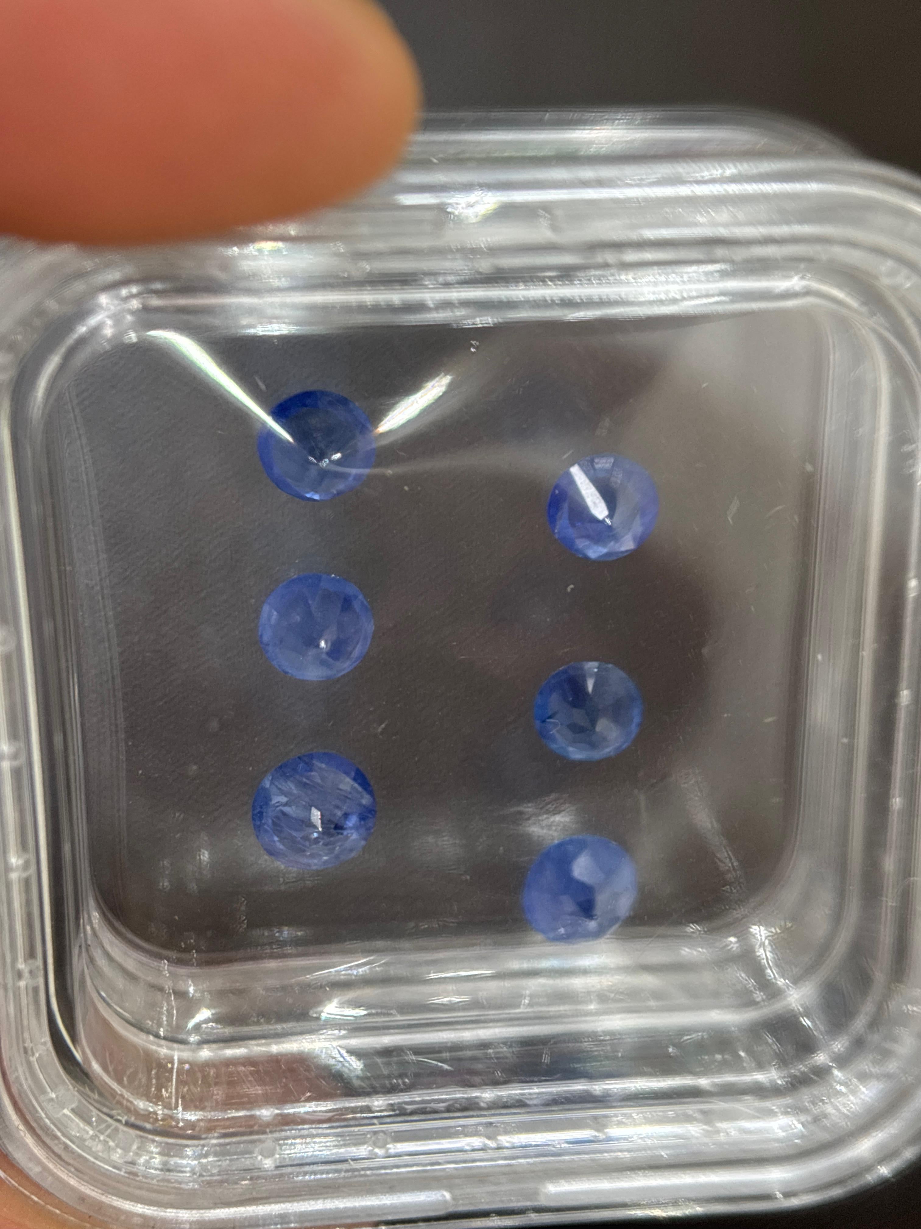 Saphir bleu naturel de Birmanie de 3 carats, non chauffé, taille ronde en vente 5