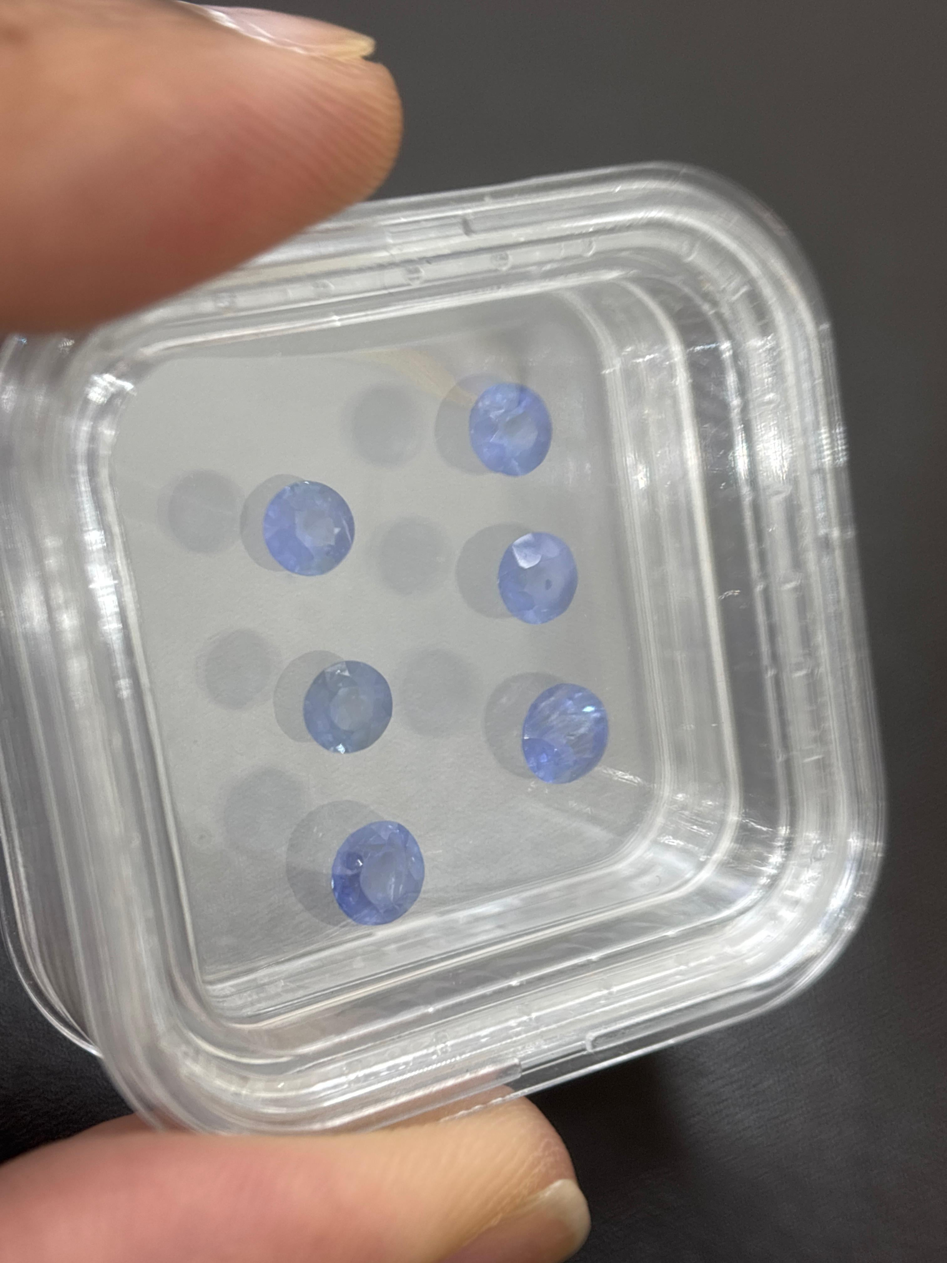 Saphir bleu naturel de Birmanie de 3 carats, non chauffé, taille ronde en vente 7