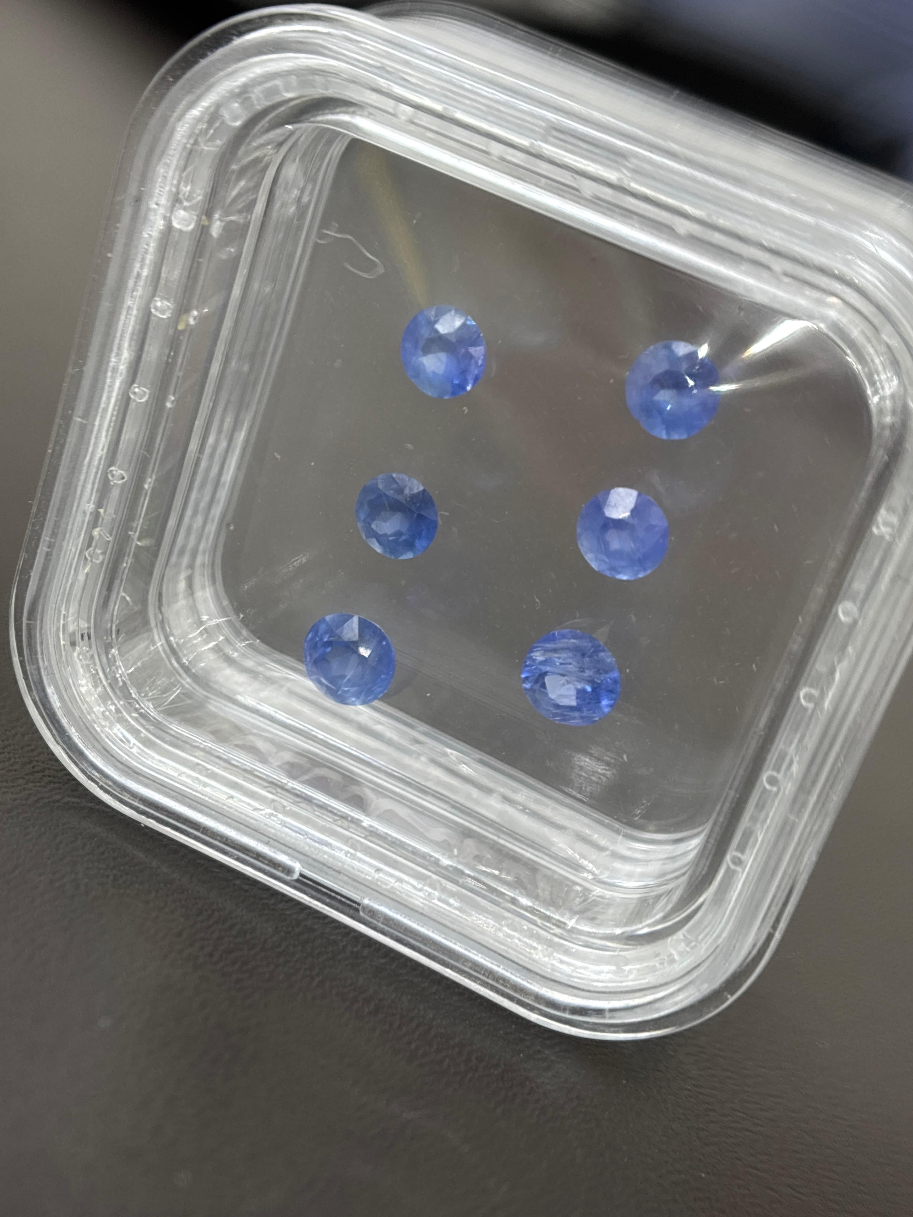 Saphir bleu naturel de Birmanie de 3 carats, non chauffé, taille ronde en vente 8