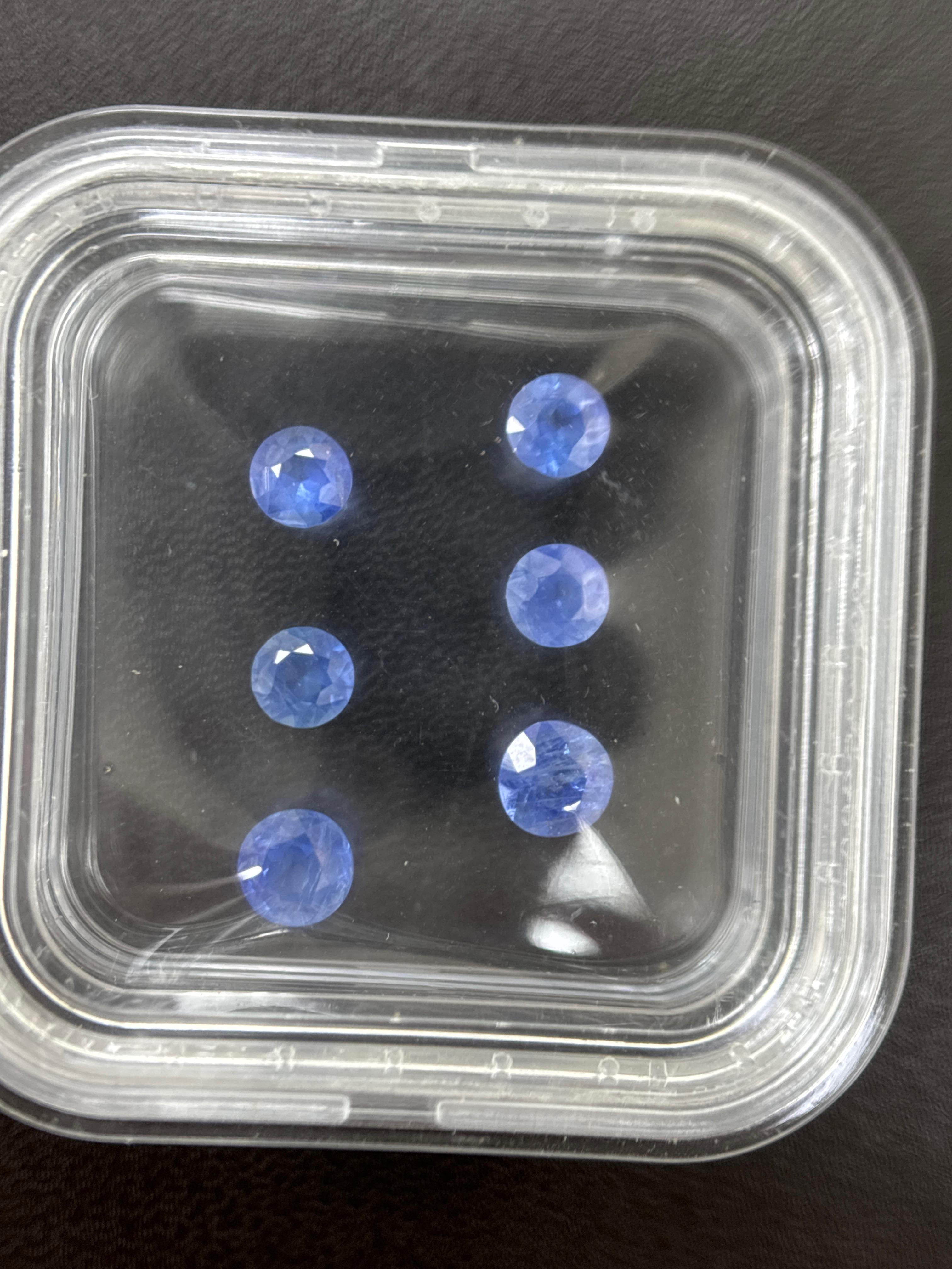 Taille ronde Saphir bleu naturel de Birmanie de 3 carats, non chauffé, taille ronde en vente