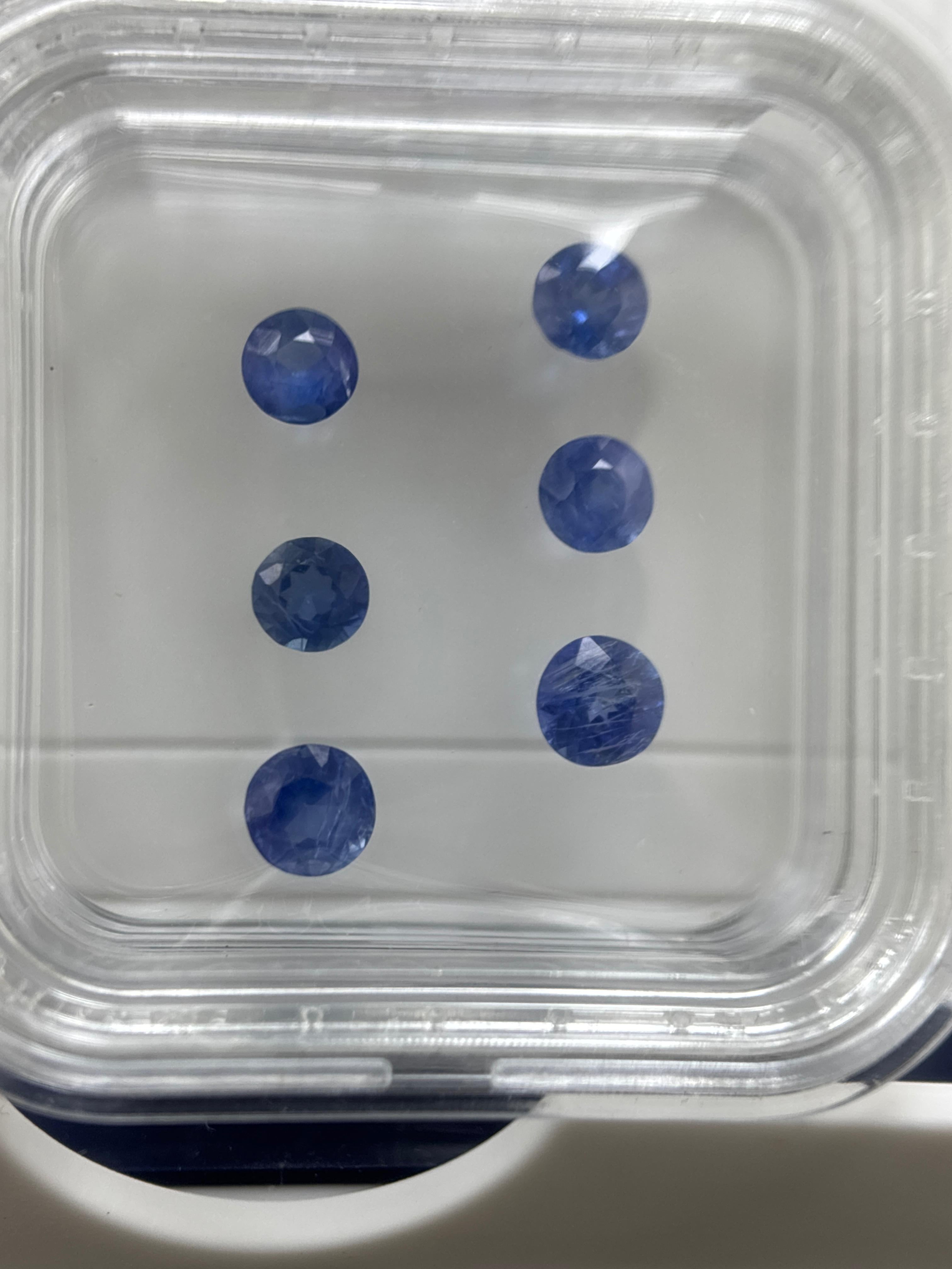 Saphir bleu naturel de Birmanie de 3 carats, non chauffé, taille ronde en vente 2