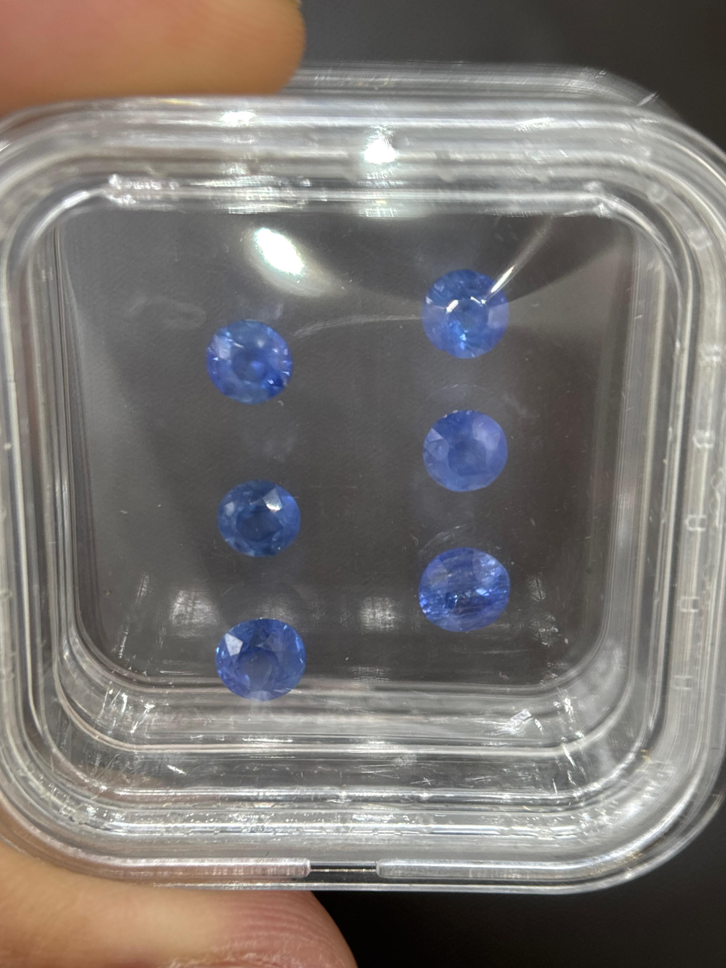 Saphir bleu naturel de Birmanie de 3 carats, non chauffé, taille ronde en vente 4
