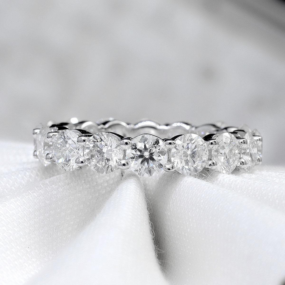 For Sale:  Natural 3 Carat Diamond Eternity Ring F-G Color VS Clarity in Platinum 2