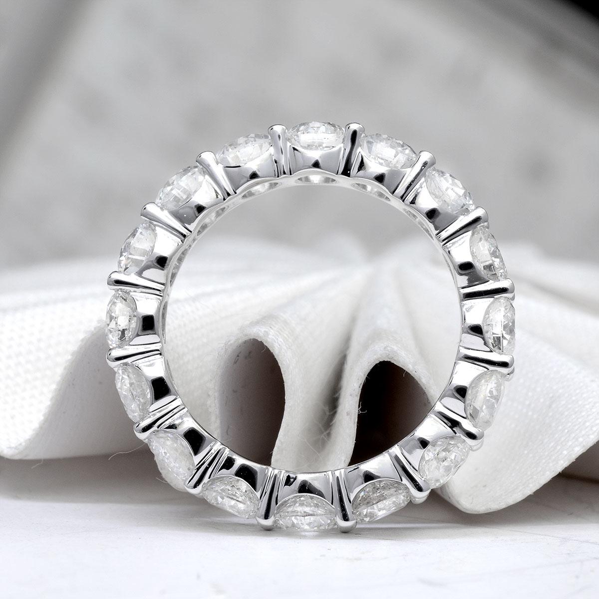 For Sale:  Natural 3 Carat Diamond Eternity Ring F-G Color VS Clarity in Platinum 3