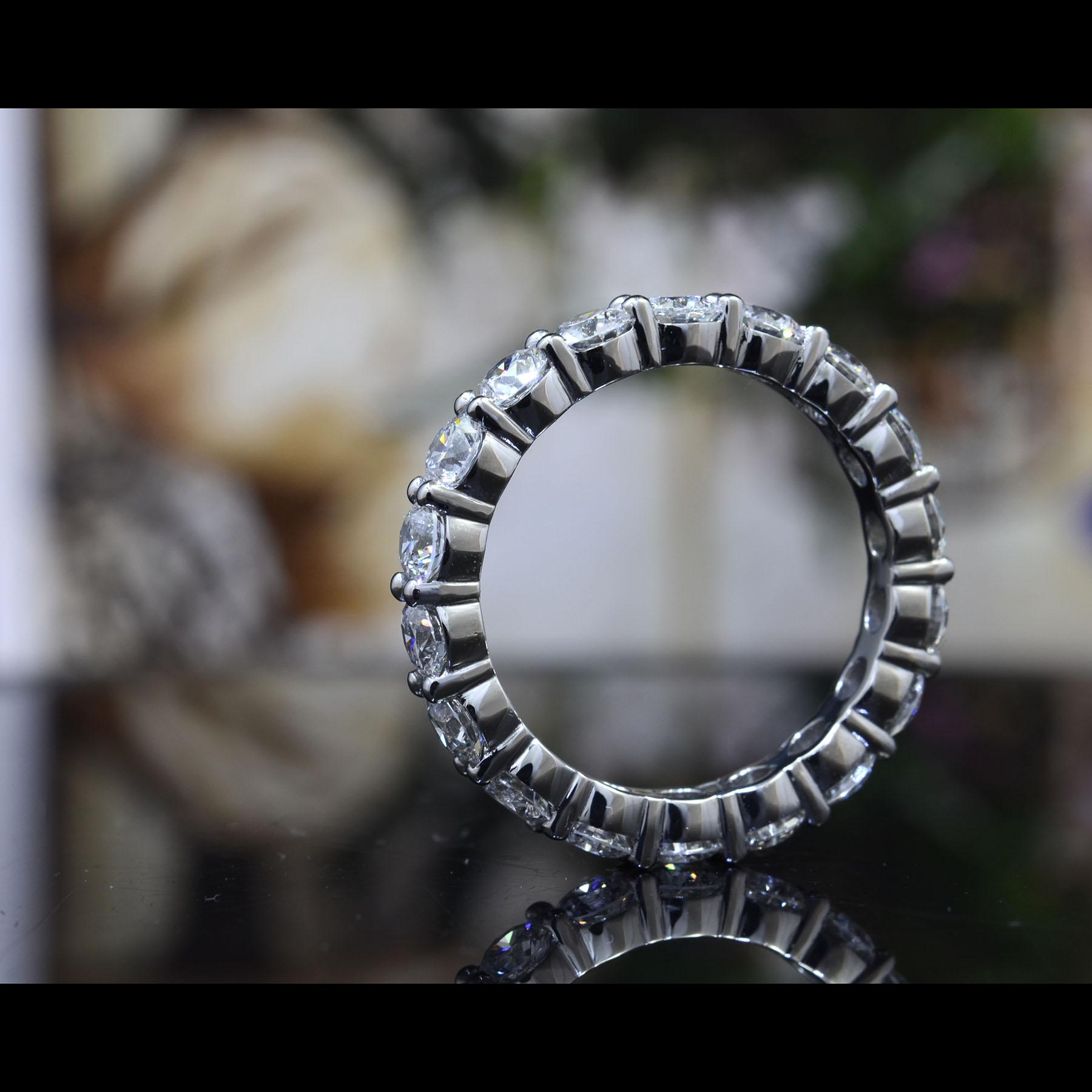 For Sale:  Natural 3 Carat Diamond Eternity Ring F-G Color VS Clarity in Platinum 4