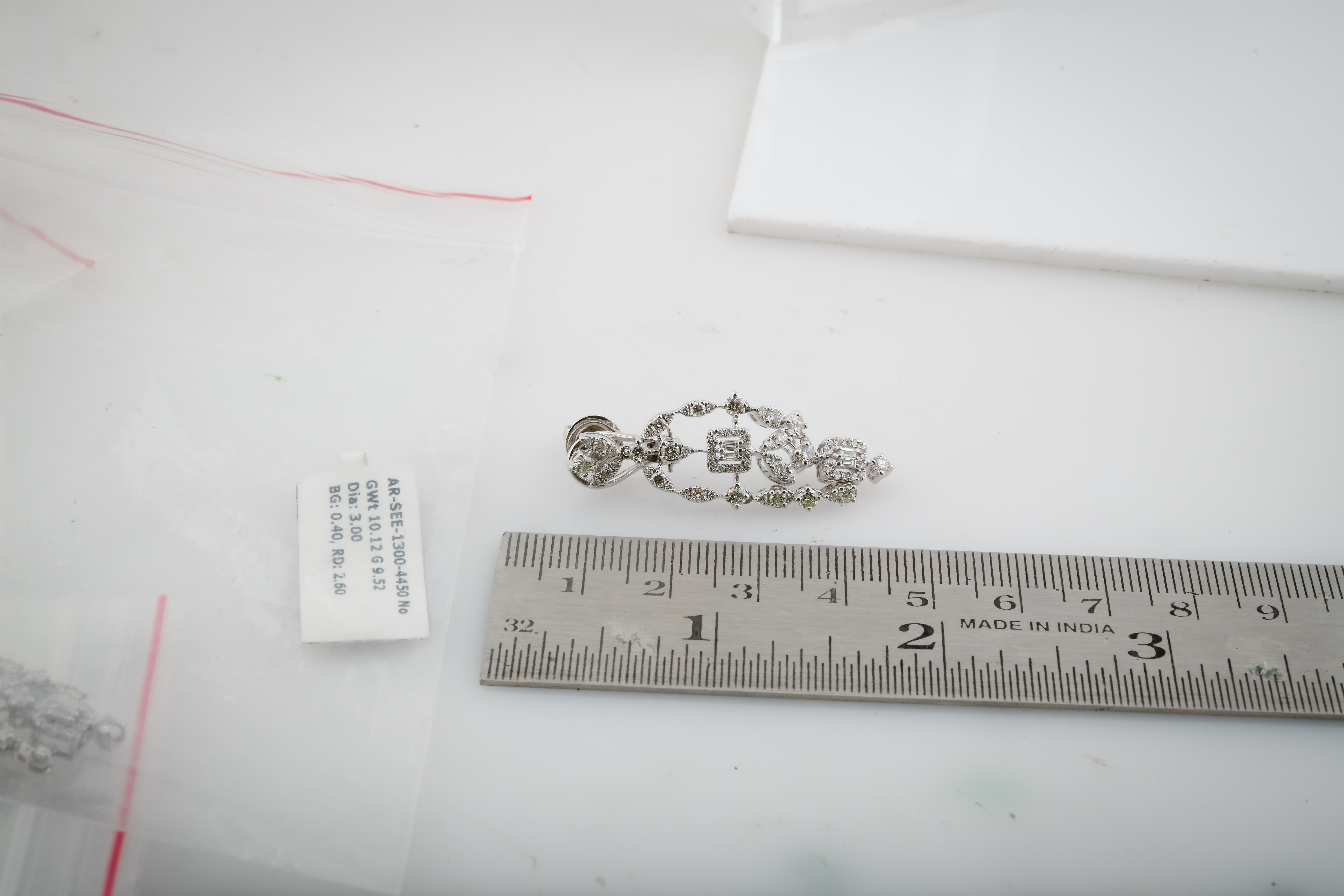 Natürliche natürliche 3 Karat SI Reinheit HI Farbe Diamant-Kronleuchter-Ohrringe 18k Weißgold Damen im Angebot