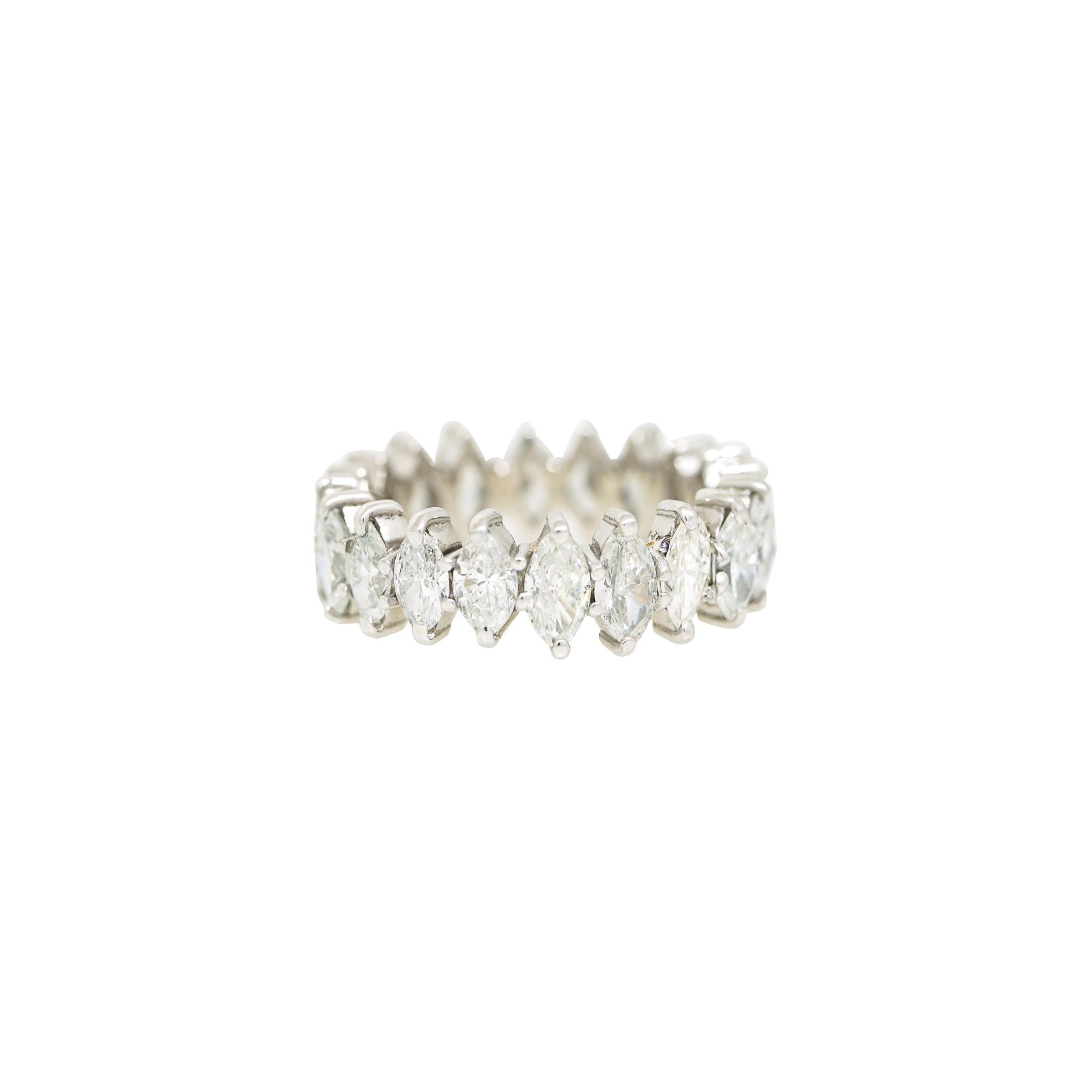Modern Natural 3.0 Carat Marquise Cut Diamond 14 Karat Eternity Band In Stock For Sale